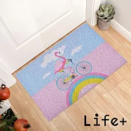 Life+ 北歐INS風 可剪裁絲圈除塵地墊/防滑墊/腳踏墊_ 彩虹烈鳥_H