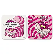 迪士尼Disney 愛麗絲 小木偶 柴郡貓 珪藻土吸水杯墊 (兩入組)_ 條紋柴郡貓