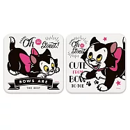 迪士尼Disney 愛麗絲 小木偶 柴郡貓 珪藻土吸水杯墊 (兩入組)_ 蝴蝶結費加洛