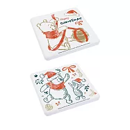 迪士尼Disney 聖誕節交換禮物 珪藻土吸水杯墊 (2入/組)_ 維尼小豬