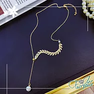 【伊飾童話】豐收麥穗*珍珠垂墜流蘇項鍊