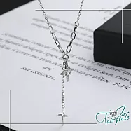 【伊飾童話】神聖光芒*十字流蘇水鑽鎖骨項鍊