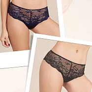 Khoo_蕾絲丁字白白褲_吸收分泌物內褲(一組兩色) XS-S 黑+藍