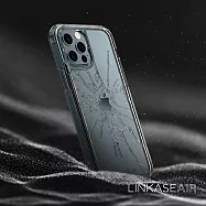 ABSOLUTE LINKASEAIR iPhone 12/12 Pro (6.1吋)專用 電子蝕刻技術防摔抗變色抗菌大猩猩玻璃保護殼-裂紋 12/12 Pro專用