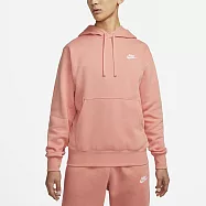 Nike AS M NSW Club Hoodie [BV2655-824] 男女 連帽上衣 磨毛 休閒 舒適 粉橘 L 粉紅/橘