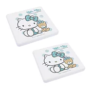 三麗鷗Sanrio Hello Kitty 珪藻土吸水杯墊 (2入/組)_ 水藍泡泡款