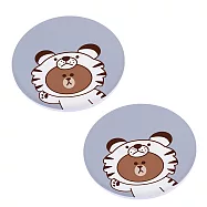 LINE FRIENDS 可愛叢林風 珪藻土瞬吸水杯墊 (同款2入/組)_ 老虎熊大