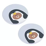 LINE FRIENDS 可愛叢林風 珪藻土瞬吸水杯墊 (同款2入/組)_ 企鵝熊大