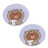 LINE FRIENDS 可愛叢林風 珪藻土瞬吸水杯墊 (同款2入/組)_ 海獺熊大
