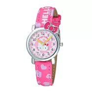 Hello Kitty 俏皮甜心造型腕錶-桃紅
