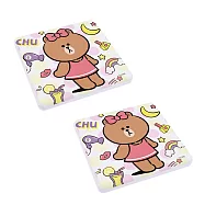 LINE FRIENDS 喜好款 珪藻土吸水杯墊(同款2入/組)_ 美妝熊妹