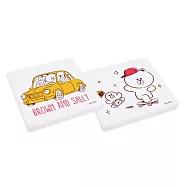 LINE FRIENDS 珪藻土吸水杯墊 (2入/組)_ 兜風溜滑板