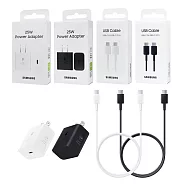 Samsung三星 原廠盒裝 25W超快充T2510+3A,1m 雙Type C線DA705 (適用S25 S24系列) 黑色