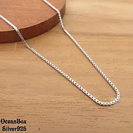 16吋40cm。細緻質感百搭細方格義大利925純銀鍊子.項鍊