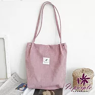 【iSPurple】質感燈芯絨*文青帆布大方單肩背包/顏色可選 粉紫