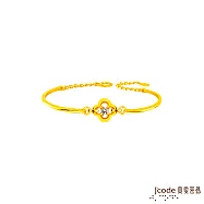 J&rsquo;code真愛密碼金飾 星亮四葉草硬金手環