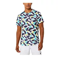 Asics [2041A191-100] 男 短袖 上衣 T恤 海外版 運動 網球 服飾 快乾 透氣 亞瑟士 澳網配色 M 白