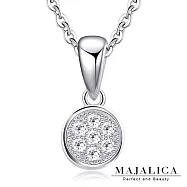 Majalica簡約時尚鎖骨鍊S925純銀項鍊女鍊 情人節生日禮物送禮推薦 PN5061 45cm 銀色白鋯