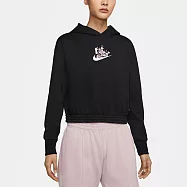 Nike W NSW CNY PO FLC Hoodie BB [DH1375-010] 女 長袖上衣 帽T 短版 黑 M 黑