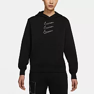 Nike AS W NSW HOODIE FLC RSTONE ESS [DH1412-010] 女 連帽上衣 水鑽 黑 M 黑