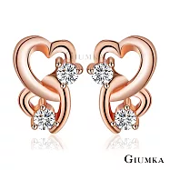 GIUMKA純銀耳環S925純銀耳釘女愛心耳飾 甜蜜纏繞 情人節生日禮物聖誕節送禮推薦 MFS06047 玫金色一對