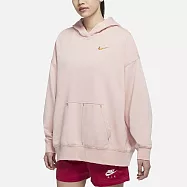 Nike W NSW SWSH FLC HOODIE [DM6202-601] 女 連帽上衣 超寬鬆 休閒 落肩 粉 L 粉紅