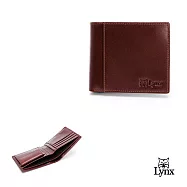 Lynx - 美國山貓進口牛皮雙鈔零錢短夾 黑色