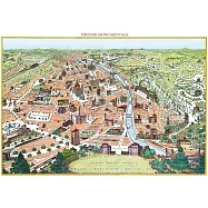 義大利 IFI 海報/包裝紙 佛羅倫斯手繪街景圖