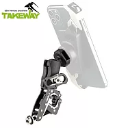台灣TAKEWAY單機版極限運動鉗式萬向球形夾具HAWK1(防盜版;1/4"螺牙;附GoPro轉接座)適運動攝影機固定座&摩托車重機車夾