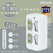 【KINYO】2P2開2插多插頭分接器/分接式插座 GI-222 高溫斷電‧新安規