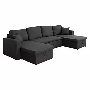 IDEA-克萊森亞麻布雙貴妃沙發 深灰色