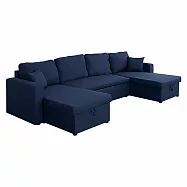 IDEA-克萊森亞麻布雙貴妃沙發 藍色