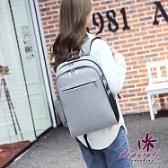 【iSPurple】防盜安全鎖*尼龍充電大容量中性後背包 灰