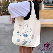 【iSPurple】塗鴉富士山*U型購物手提肩背帆布包