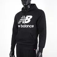 New Balance [AMT83528BK] 男 連帽上衣 經典LOGO 休閒 刷毛 保暖 舒適 穿搭 紐巴倫 黑 S 黑