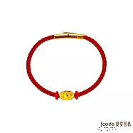 J&rsquo;code真愛密碼金飾 一錠招貴人元寶六合-馬-硬金/鋼編織手鍊