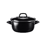 [荷蘭BK]碳鋼琺瑯鍋 20公分 雙耳鍋 黑-德國製