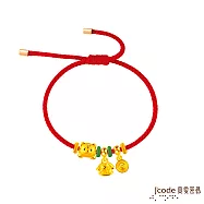 J&rsquo;code真愛密碼金飾 虎你豐衣足食硬金編織手鍊