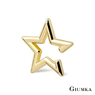 GIUMKA耳骨夾未來之星 女士耳環韓風耳飾 精鍍黃K/黑金 MF21008 聖誕節交換禮物推薦 金色耳骨夾單支