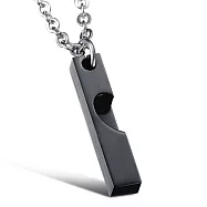 AmaZing 唯有愛-長方體半心型合併鈦鋼情侶對鍊 _男款