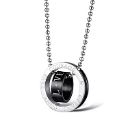 AmaZing 愛的祝福-雙色雙環鈦鋼情侶對鍊(GX505) 2款任選 _男款