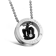 AmaZing 為你加冕-皇冠水鑽鈦鋼情侶對鍊 _男款