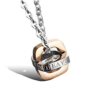 AmaZing 勇敢追夢-創意可移動鈦鋼情侶對鍊 (2款可選) _女款