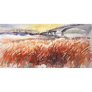 【玲廊滿藝】吳淑卿-日落前的紅37x76cm