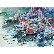 【玲廊滿藝】吳淑卿-水上人家39.5x54cm