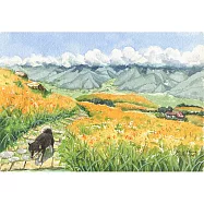 【玲廊滿藝】黃子芸Kiwi-金針花海18x26cm