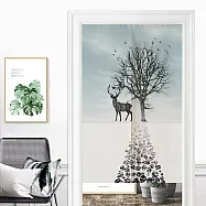 【巴芙洛】富貴吉祥系列長門簾風水簾85cm*180cm_ 小徑麋鹿/日式對開