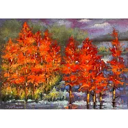 【玲廊滿藝】施惠敏-落羽松紅34x47.5cm