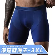 【DR.Story】專業6S透氣莫代爾一體型冰絲跑步運動內褲 (男生內褲 平口內褲 運動內褲 運動緊身褲 運動束褲) 3XL 深邃藍海王
