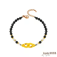 J&rsquo;code真愛密碼金飾 相扣緣份小香寶石硬金手鍊